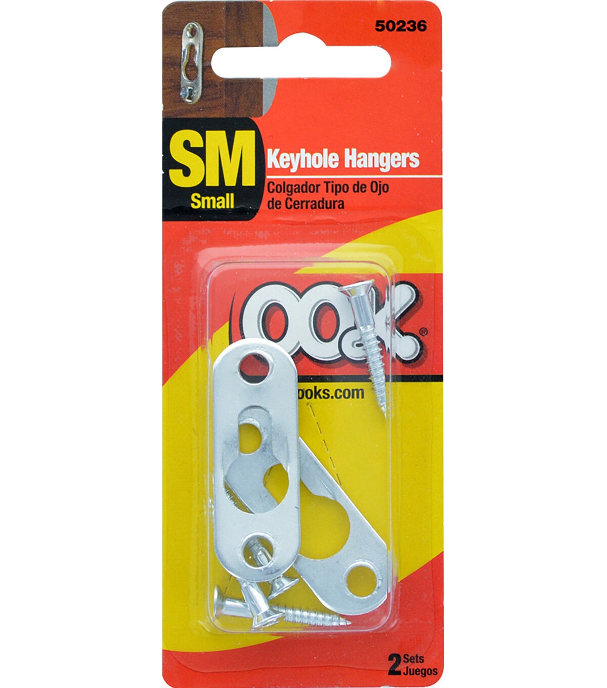 Ook 2pc Flat Steel Keyhole Hangers