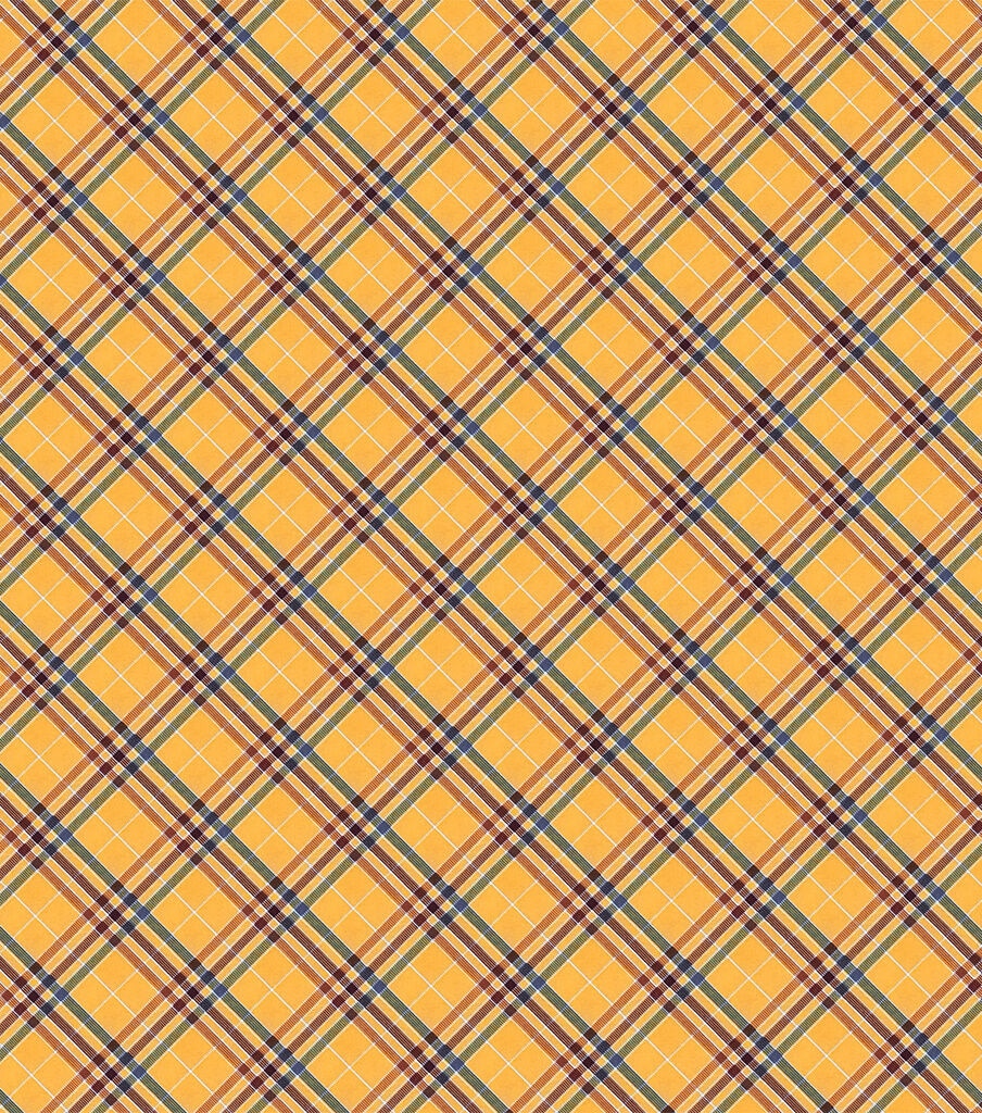 Fall Mustard Plaid Bias Super Snuggle Flannel Fabric