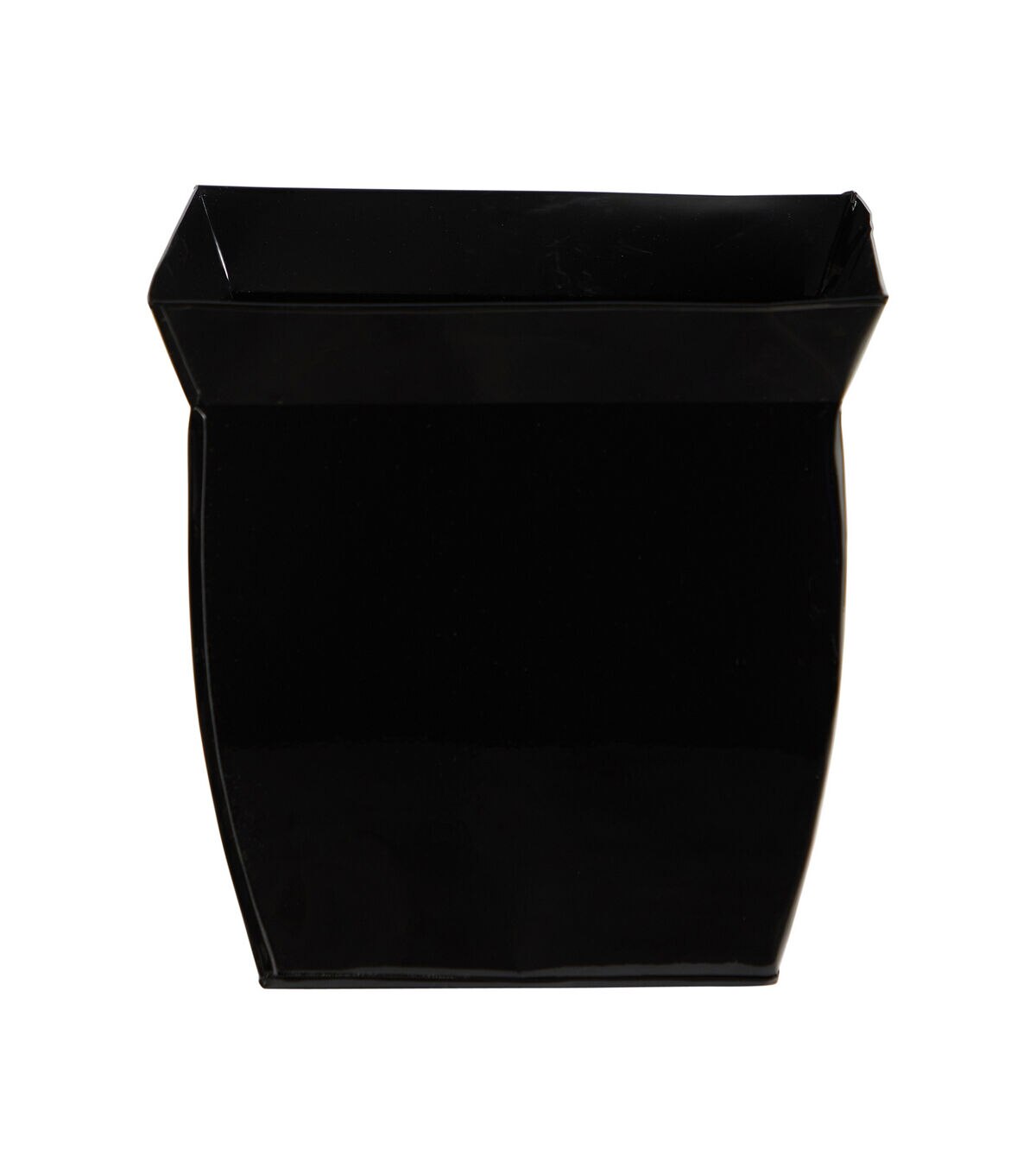 Nearly Natural 12 Black Fluted Metal Planter
