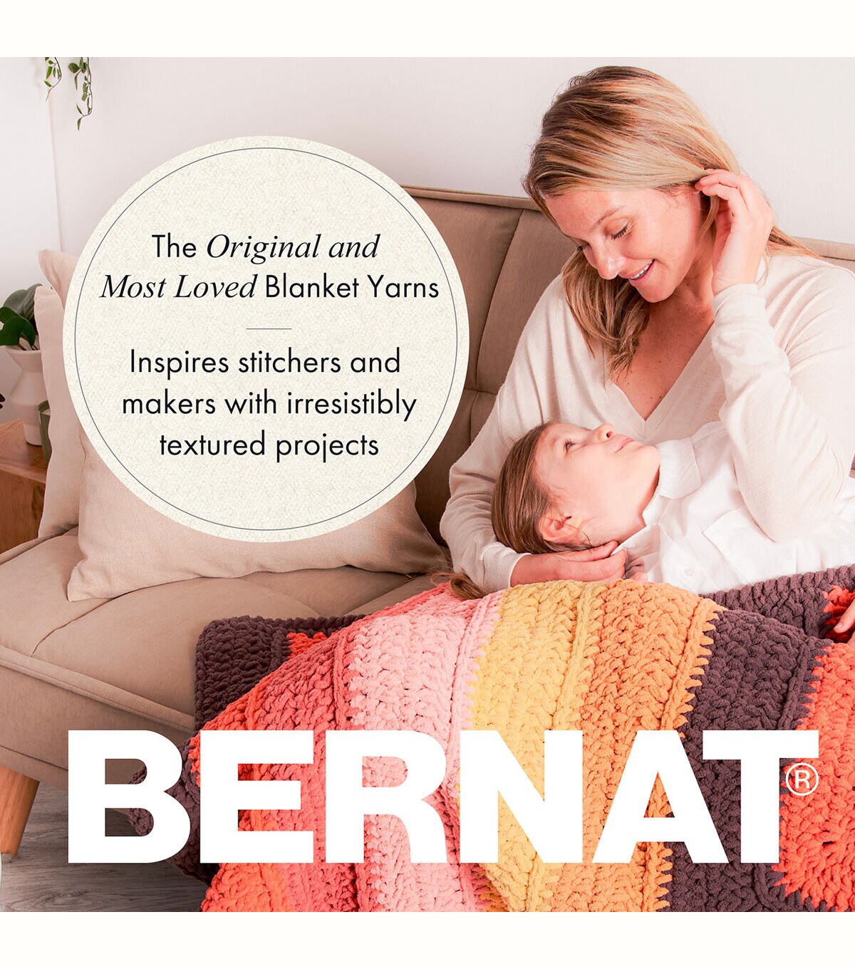 Bernat Baby Blanket Stripes 220yds Super Bulky Polyester Yarn