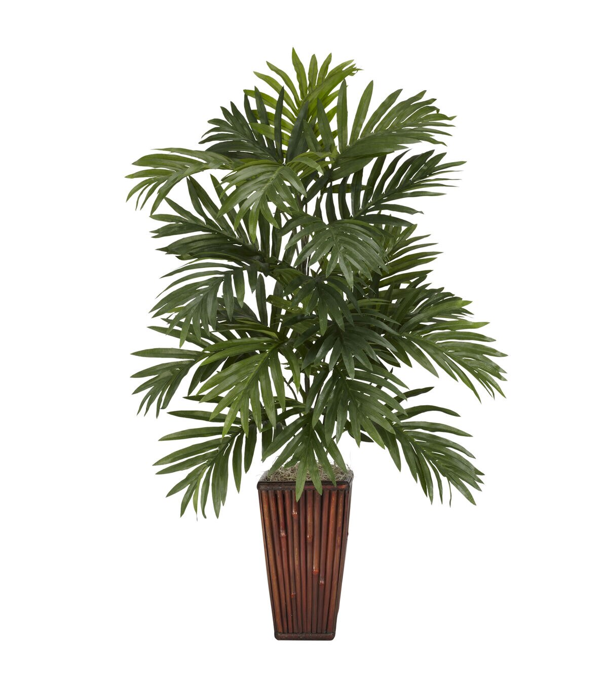 Nearly Natural Areca Palm with Bamboo Vase Silk Plant