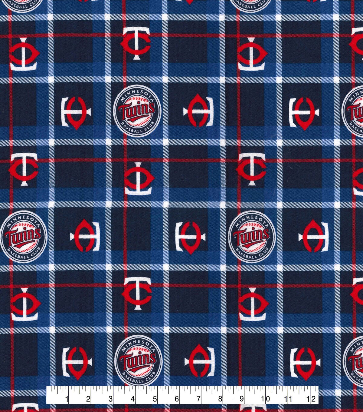 Fabric Traditions Minnesota Twins Flannel Fabric Plaid