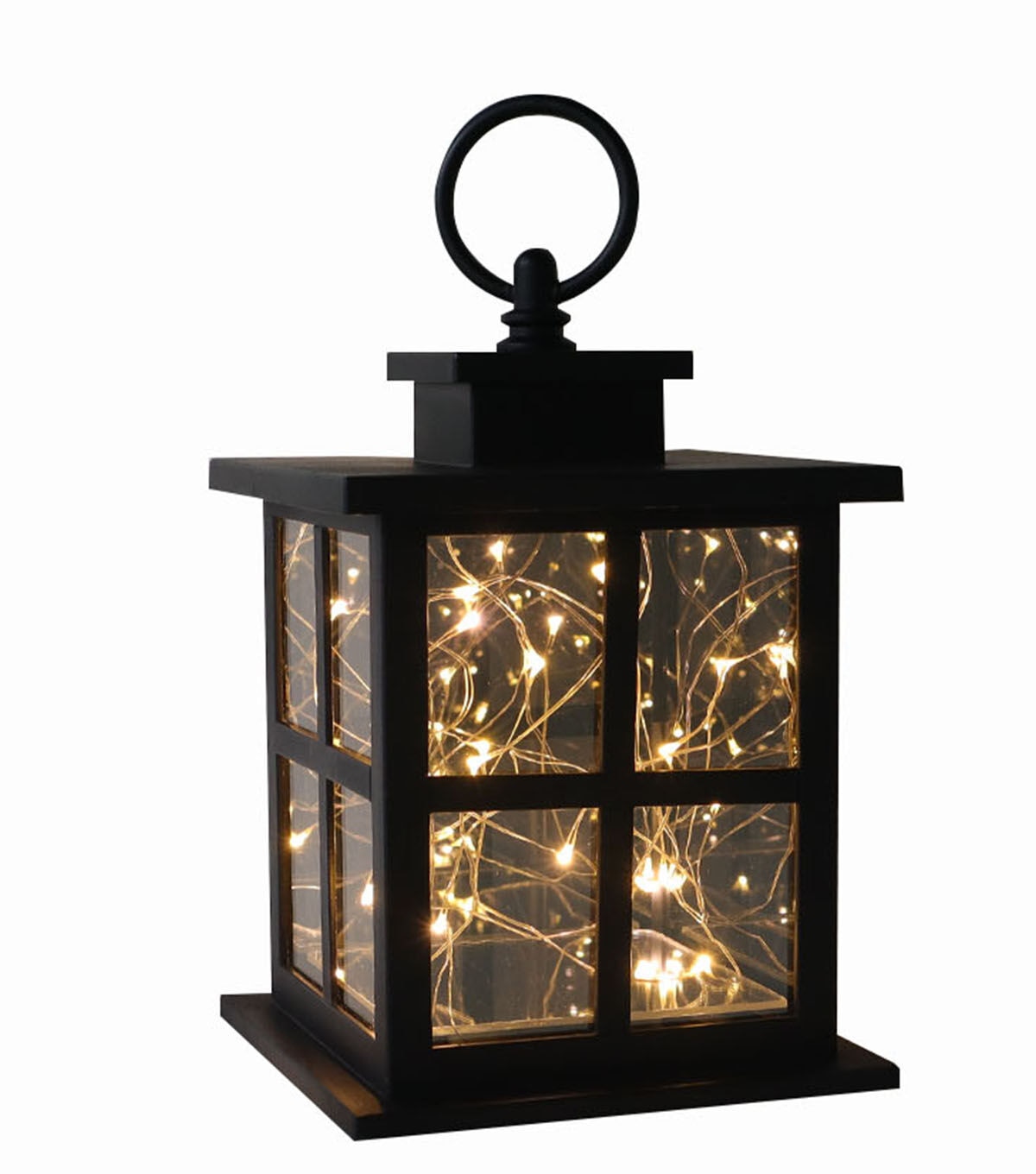 7 Black LED Rustic Lantern by Place & Time