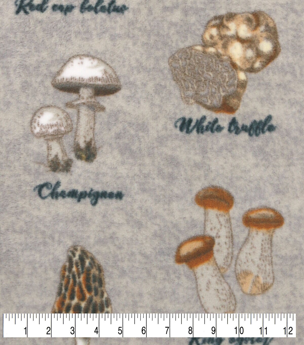 Cottagecore Mushrooms Luxe Fleece Fabric