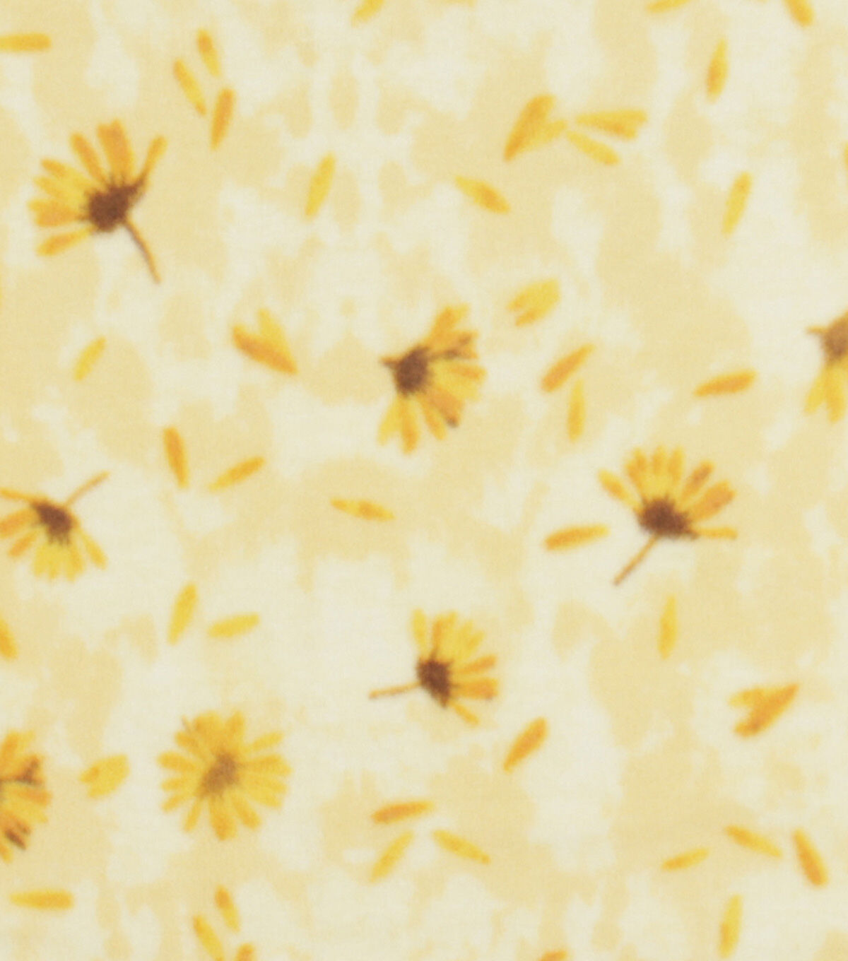 Yellow Watercolor Floral Anti Pill Fleece Fabric
