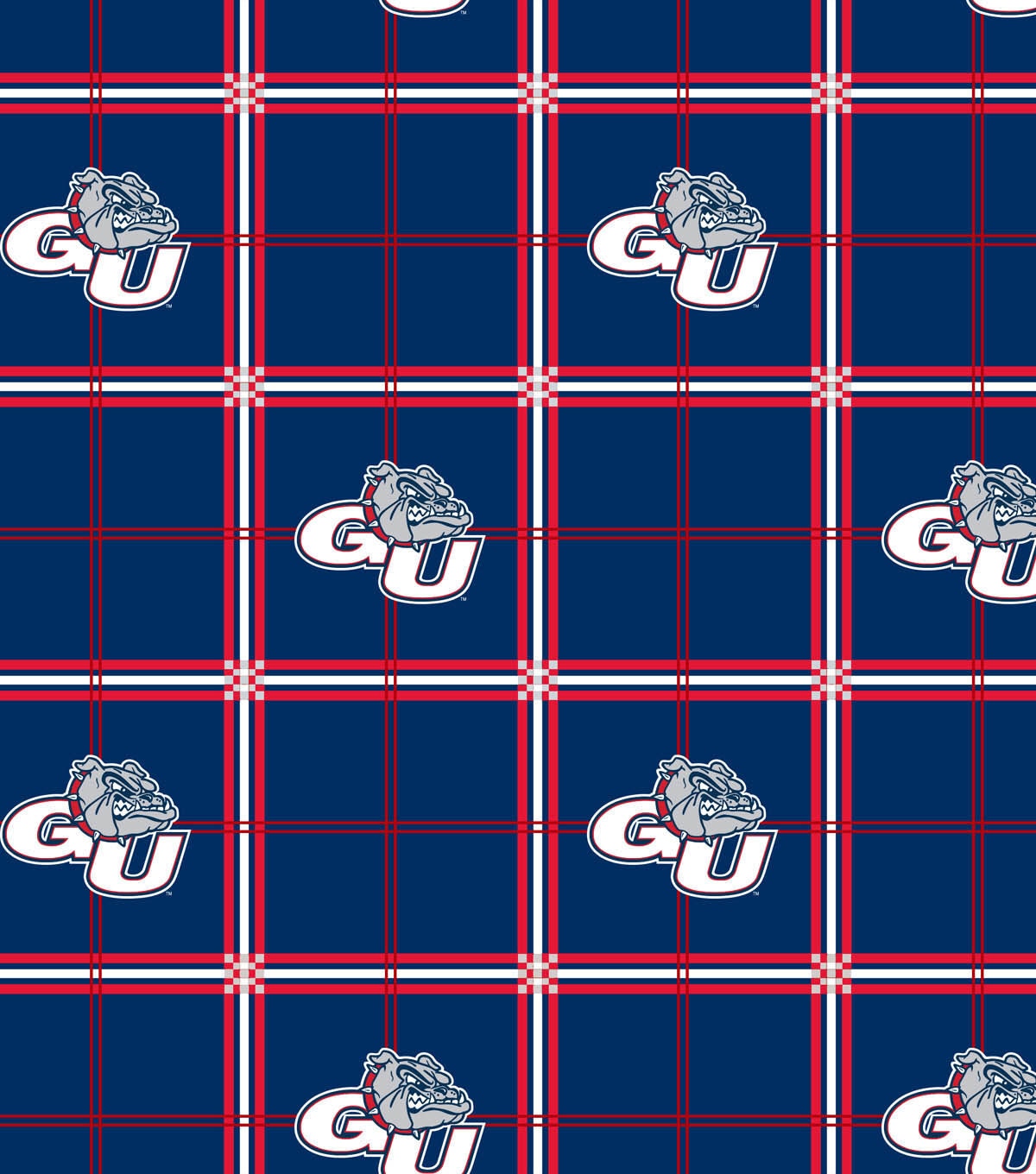Gonzaga University Bulldogs Flannel Fabric 42 Plaid