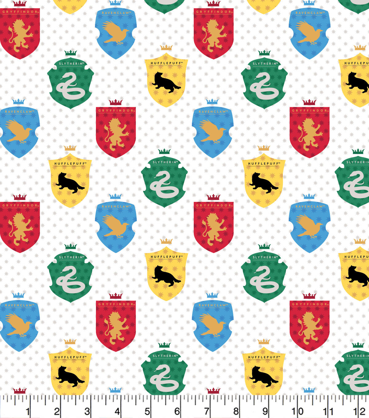 Harry Potter Multi House Tonal Flannel Fabric