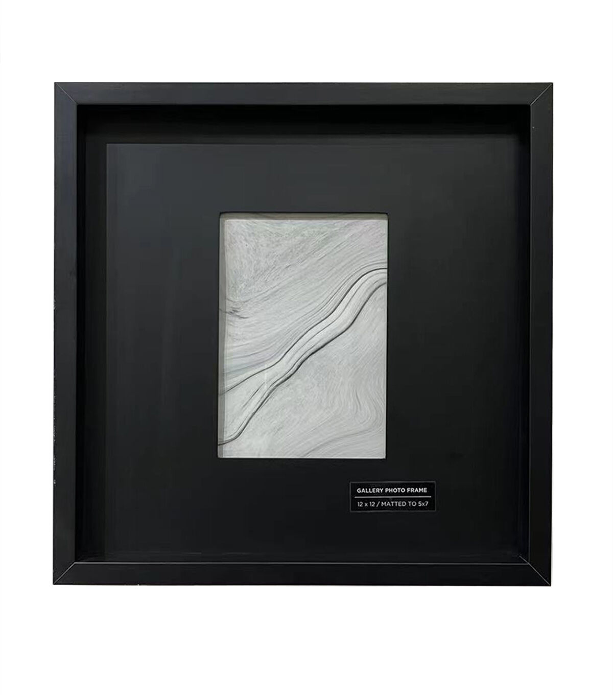 Innovative Creations Black Wooden Frame with Mat 12 x 12