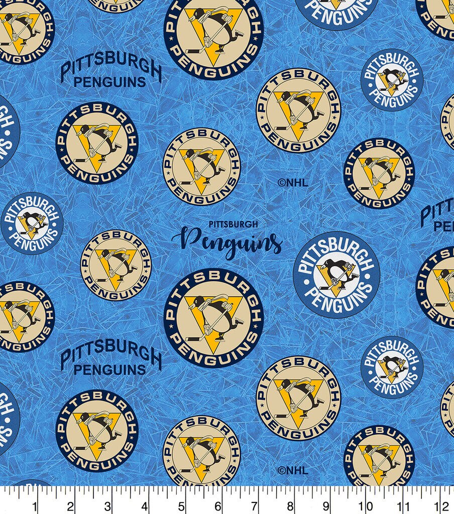 Pittsburgh Penguins Cotton Fabric Throwback Logo