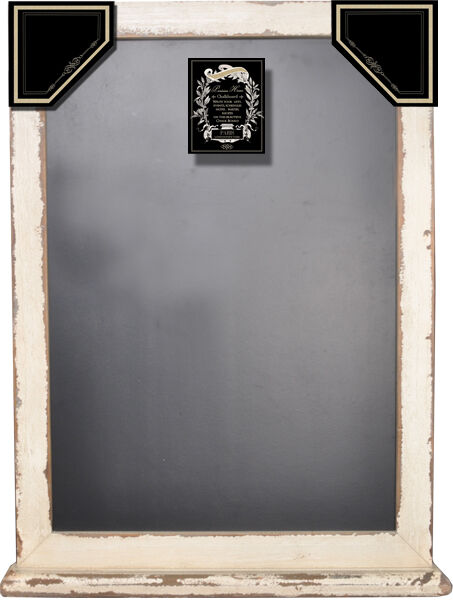 Distressed White Chalkboard With Ledge