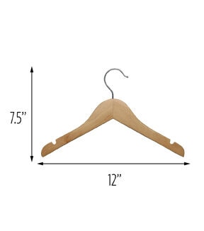 Honey Can Do 12 x 4.5 Kids Wood Shirt Hangers 10pk