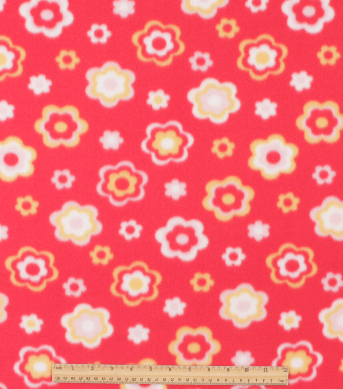 Red Flowers Blizzard Fleece Fabric