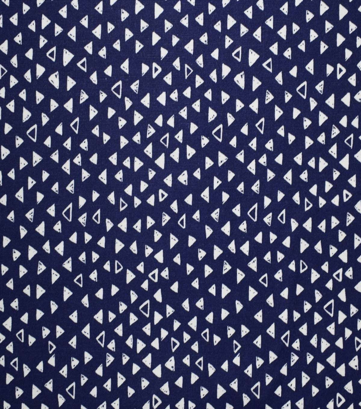Triangles on Navy Cotton Fabric by Quilter's Showcase
