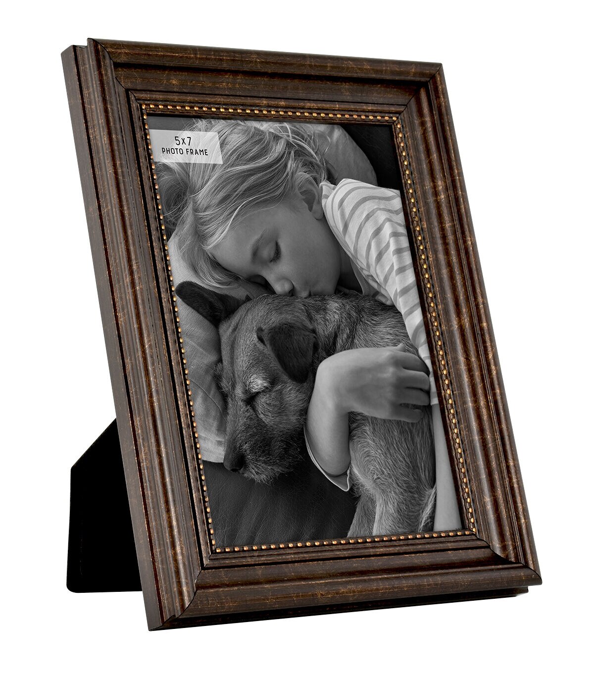 MCS 5 x 7 Espresso & Gold Beaded Scoop Tabletop Picture Frame