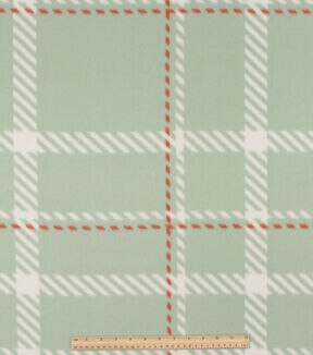 Teal Plaid Blizzard Fleece Fabric