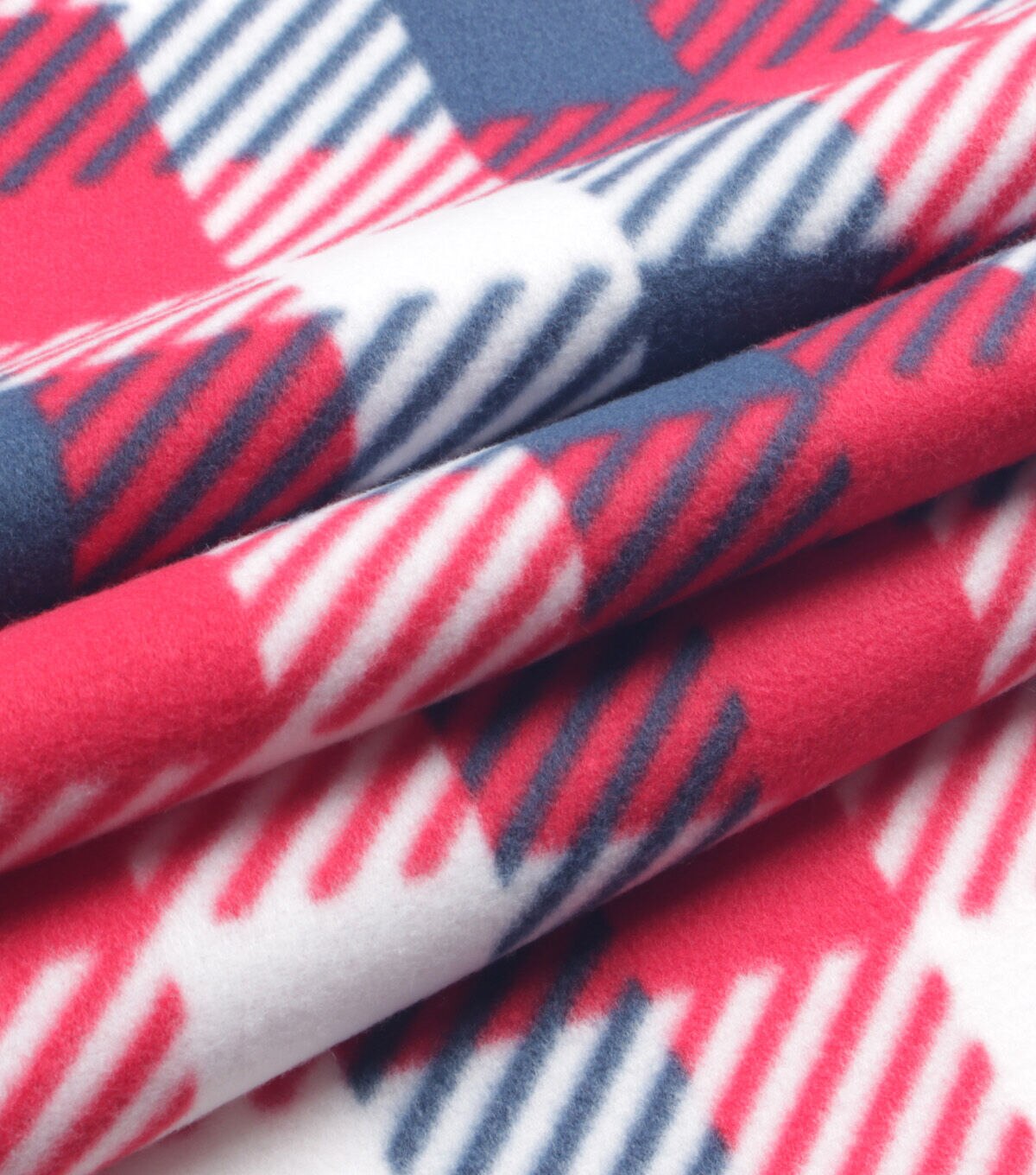 Patriotic Plaid Blizzard Prints Fleece Fabric