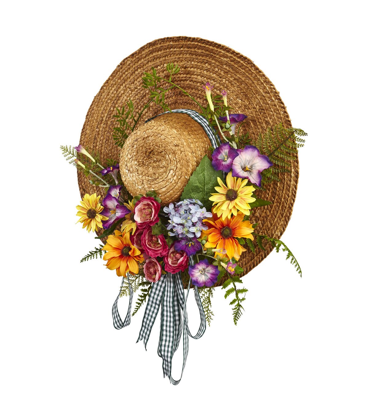 Nearly Natural Mixed Flower Hat Wreath