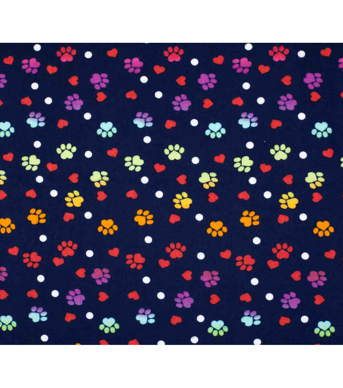 Ombre Paws Hearts Navy Super Snuggle Flannel Fabric