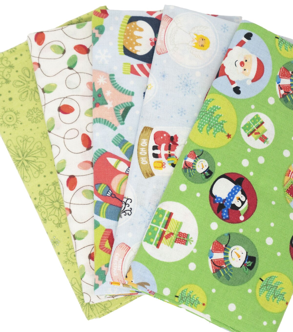 Singer 18 x 21 Snow Globes Christmas Cotton Fabric Quarters 5ct