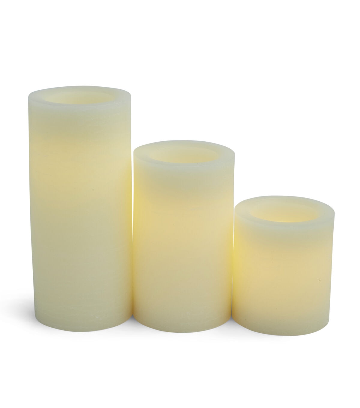 Flameless LED Wax Trio Pillar Candles with Timer Cream