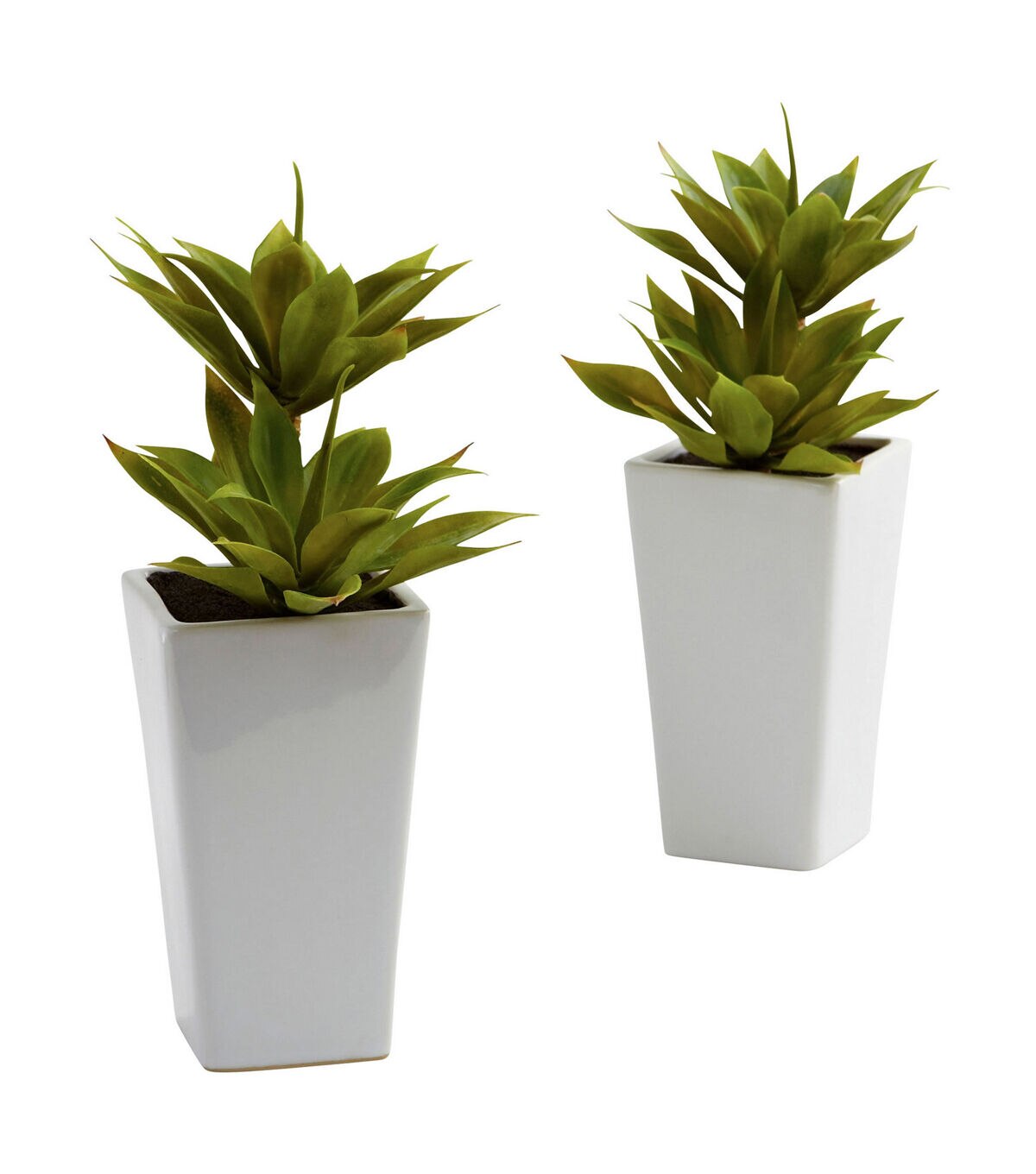 Nearly Natural 11.5 Double Mini Agave With Planter 2ct