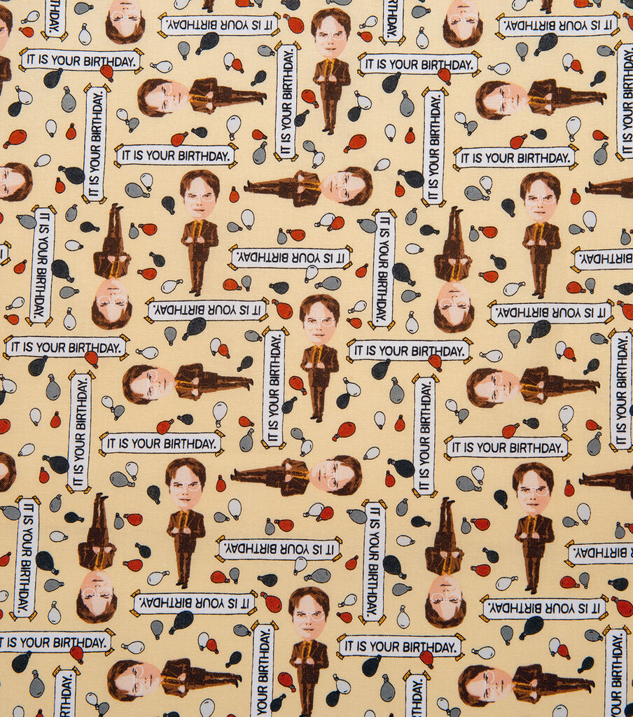 The Office Dwight Balloons Cotton Fabric