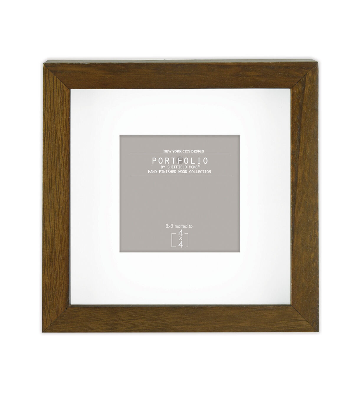 Sheffield Home 8 x 8 Matted to 4 x 4 Brown Rustic Tabletop Frame