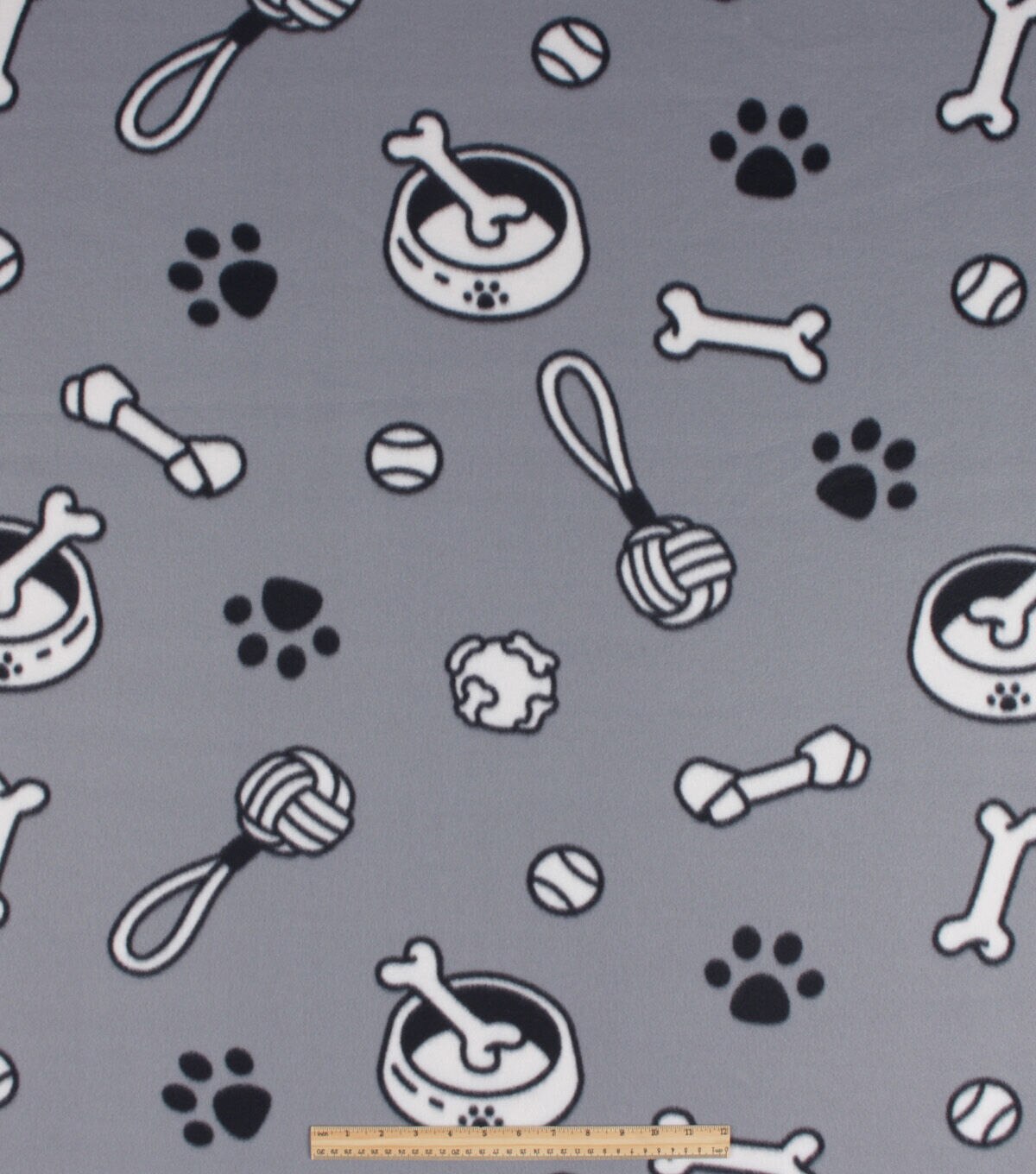 Dog Icons Blizzard Prints Fleece Fabric