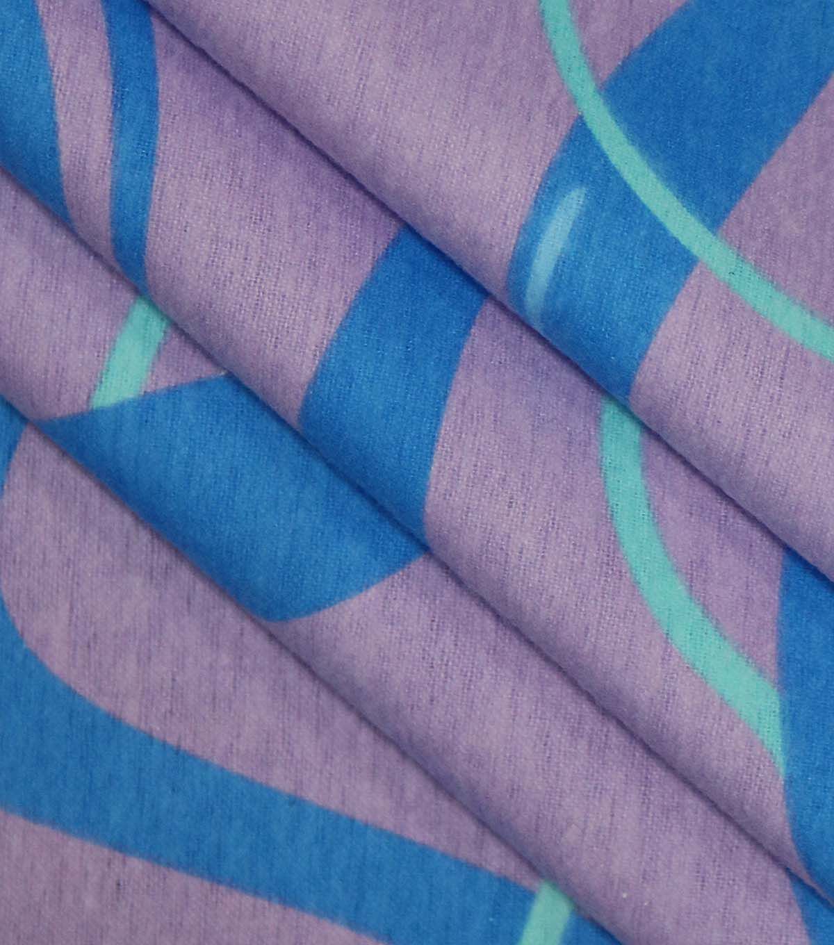 Blue Overlap Swirls Super Snuggle Flannel Fabric