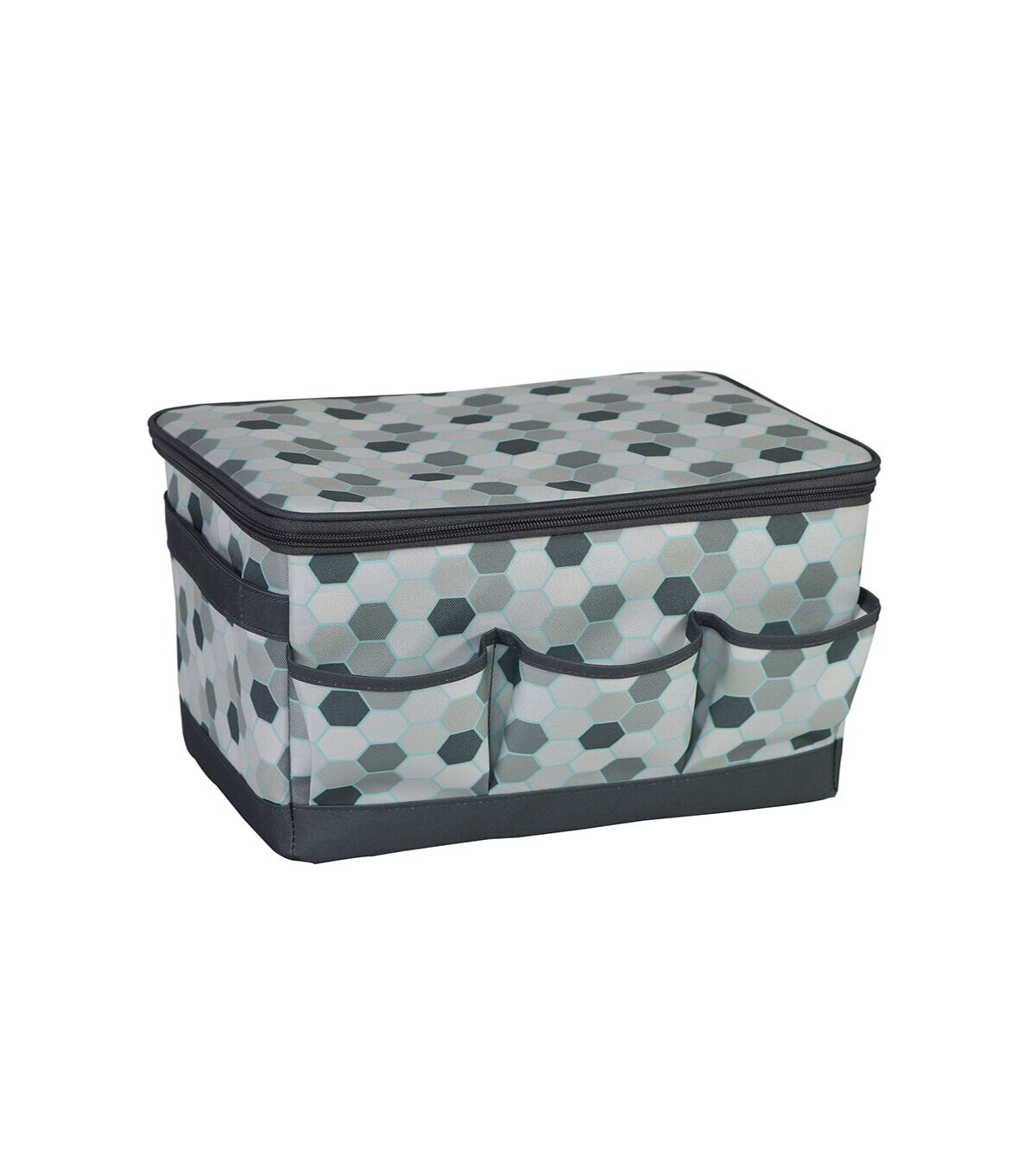 Everything Mary 8.5 x 8 Gray Honeycomb Craft Organizer With Lid