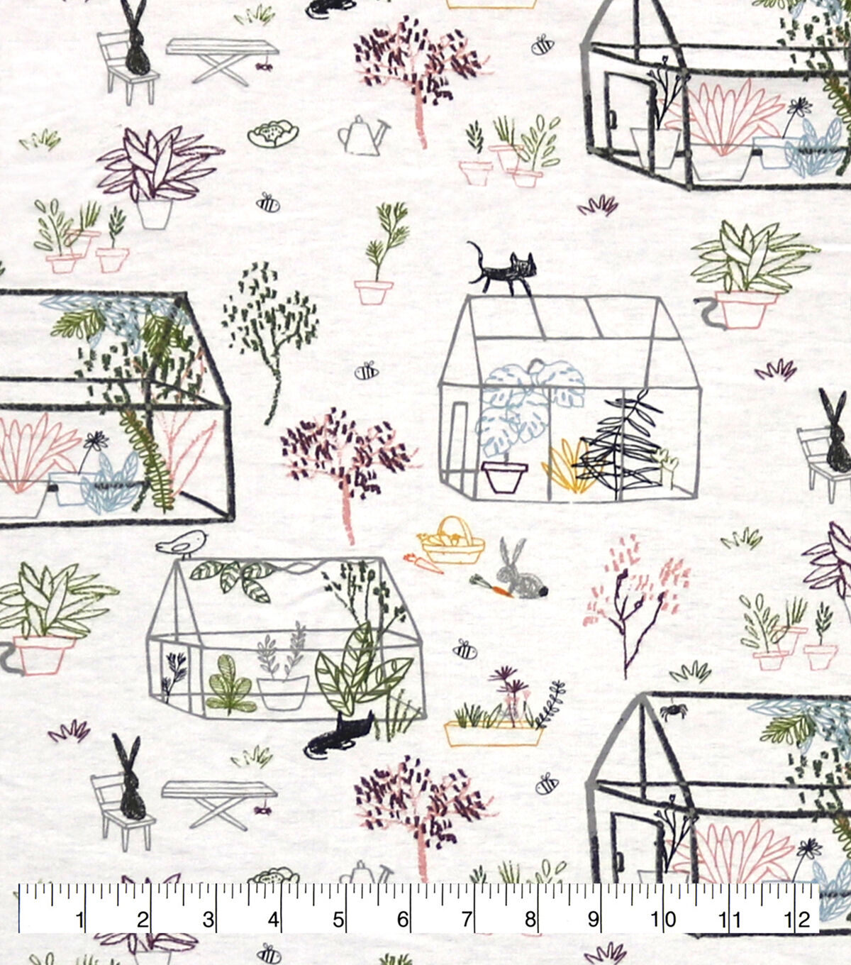 Greenhouse Sketch Super Snuggle Flannel Fabric