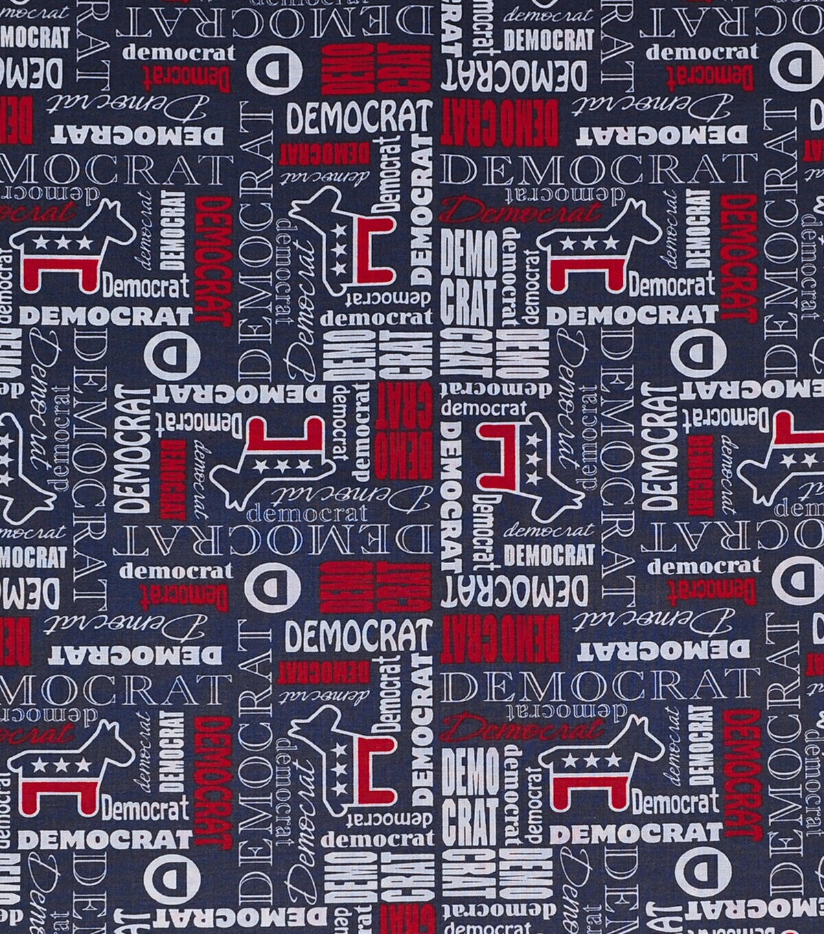 Democratic Tossed Allover Patriotic Cotton Fabric