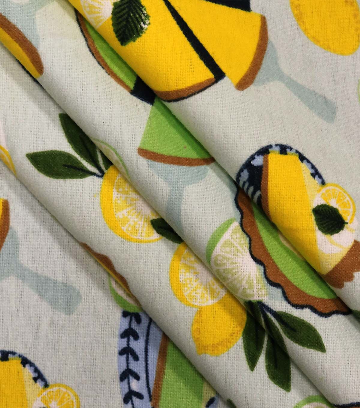 Lemon & Key Lime Pie On Gray Super Snuggle Flannel Fabric