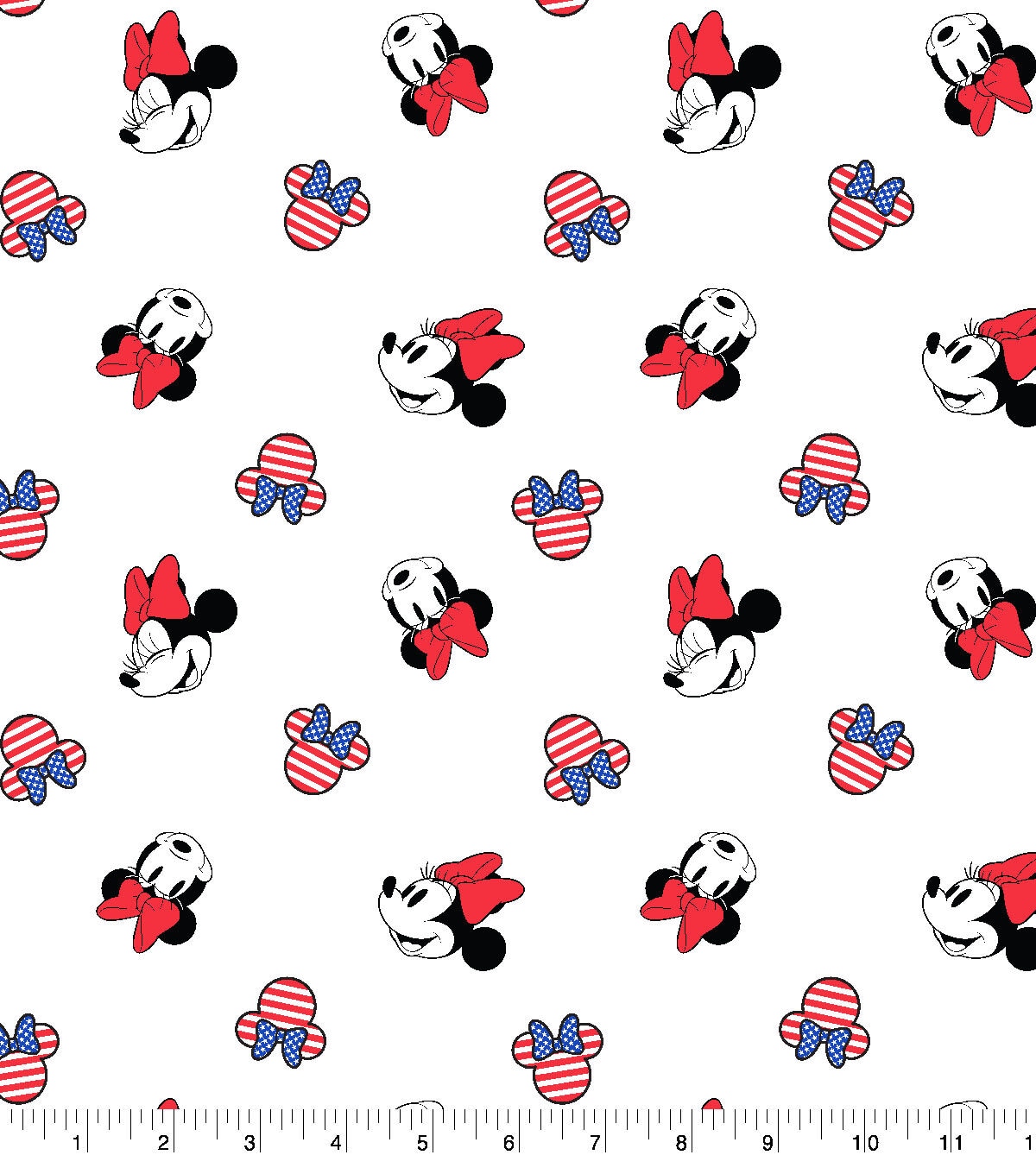 Patriotic Minnie Americana Cotton Fabric