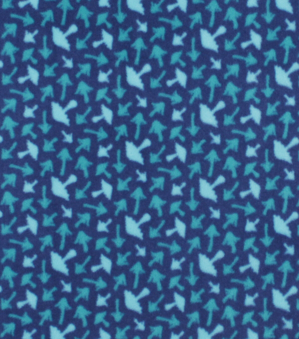 Blue Mushroom Toss Anti Pill Plush Fleece Fabric