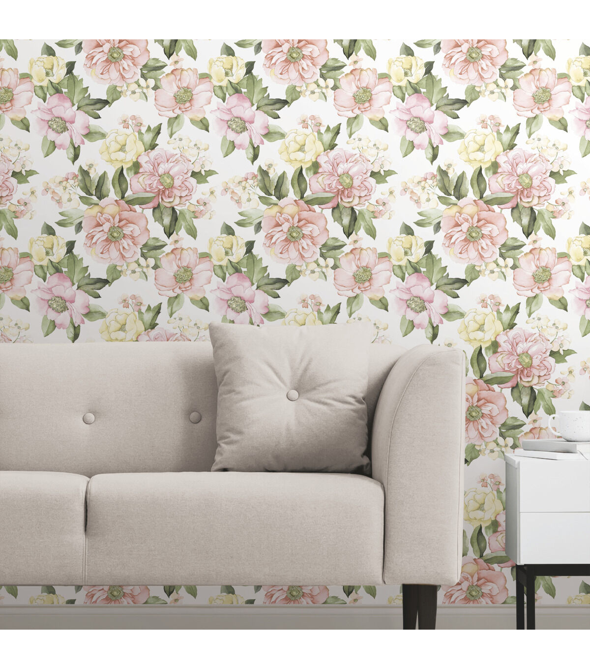 RoomMates Pink Watercolor Floral Bouquet Peel & Stick Wallpaper