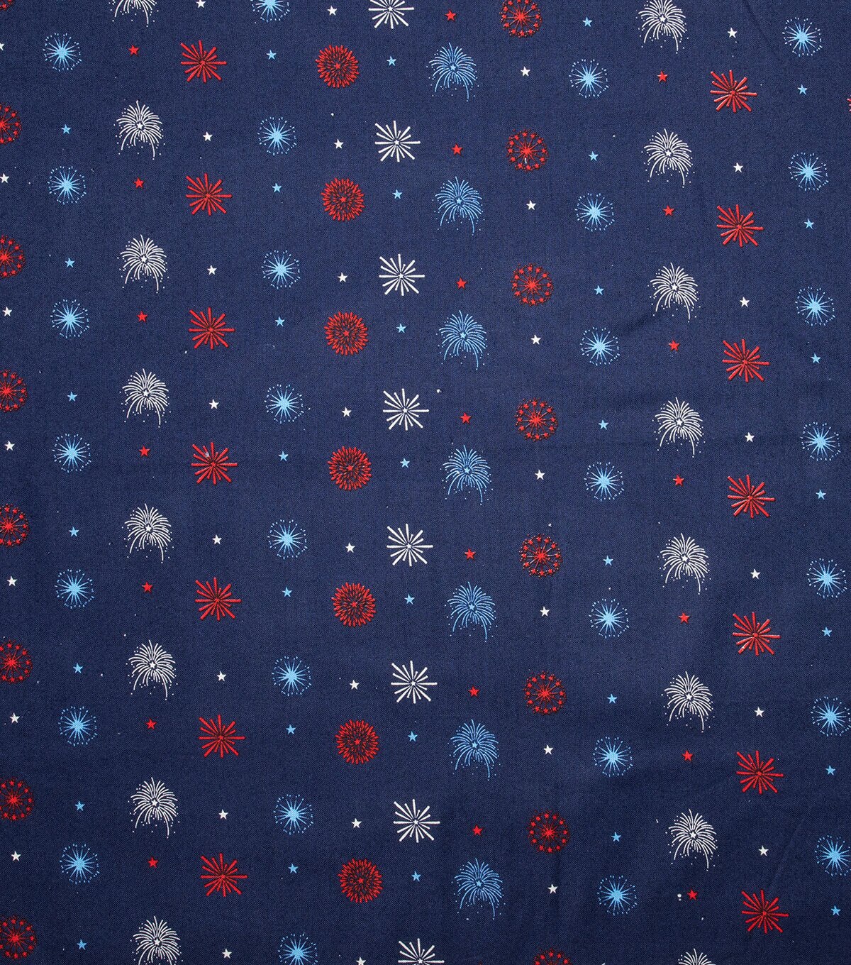 Mini Fireworks And Stars Patriotic Cotton Fabric
