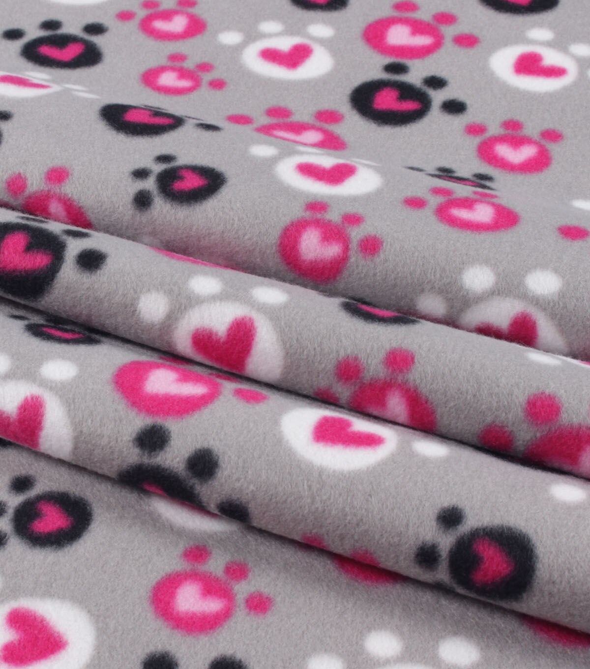 Paws & Hearts Blizzard Fleece Fabric