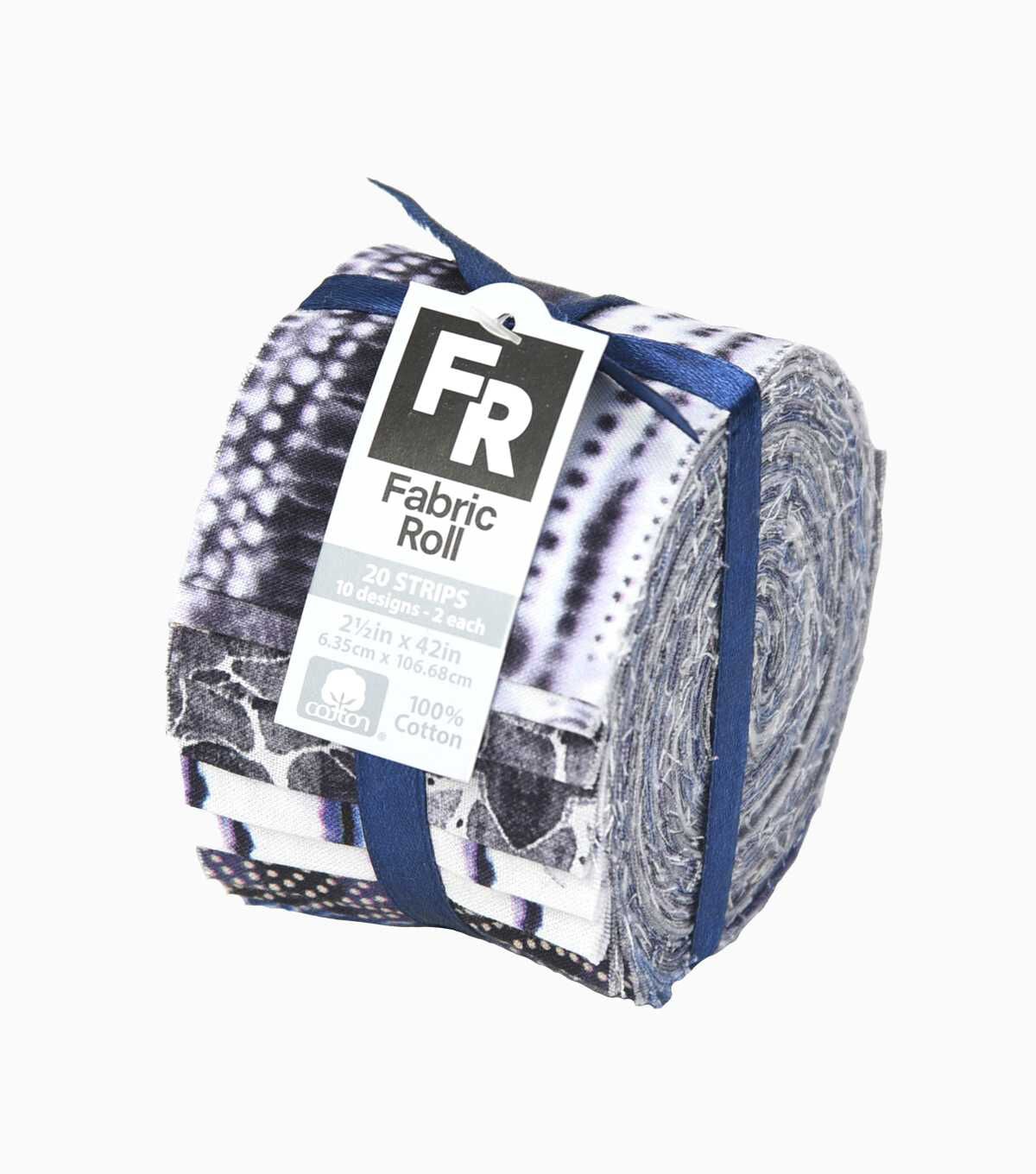 2.5 x 42 Dark Blue Blender Cotton Fabric Roll 20ct by Keepsake Calico