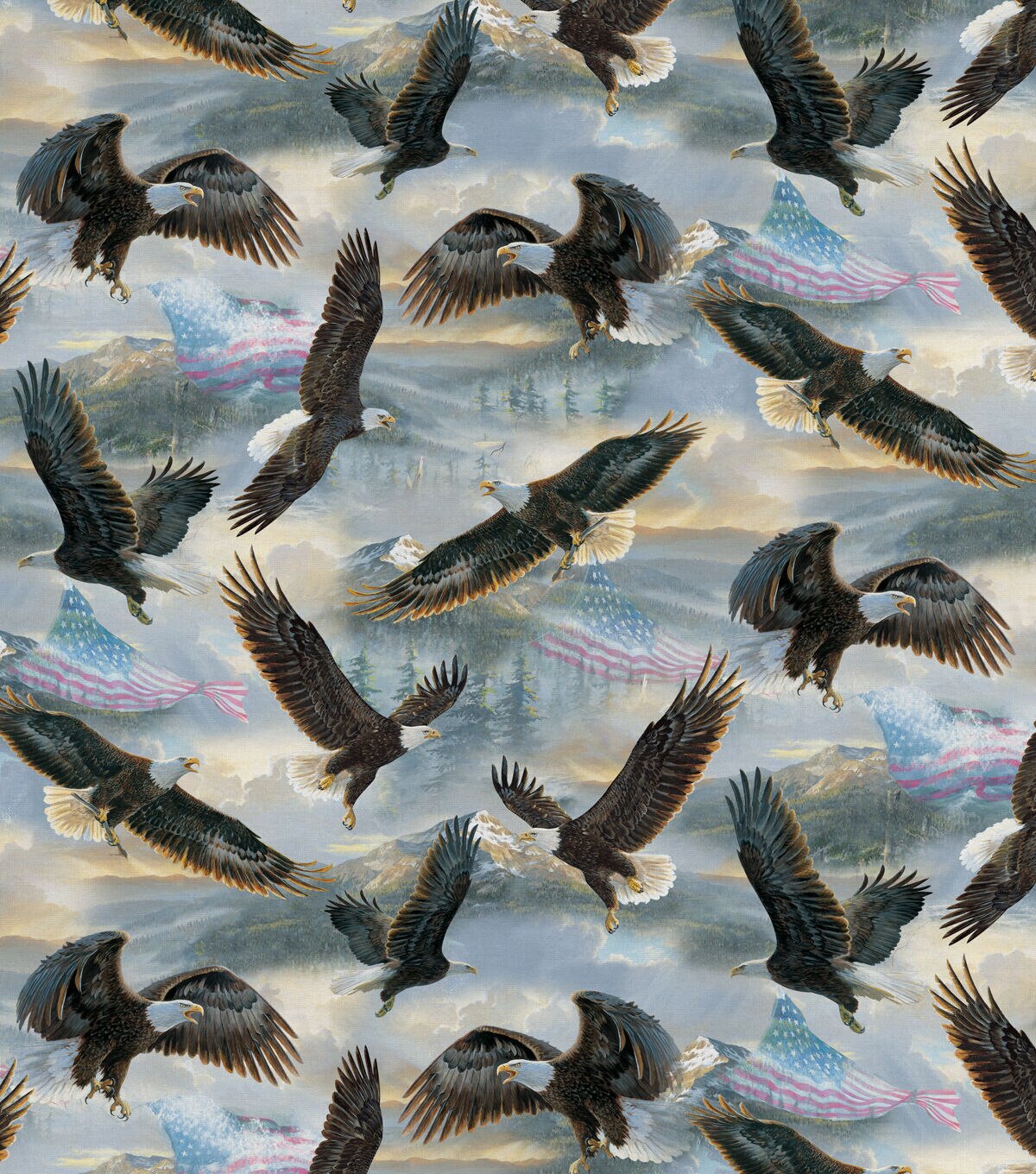 David Textiles Flags & The Wings Novelty Cotton Fabric