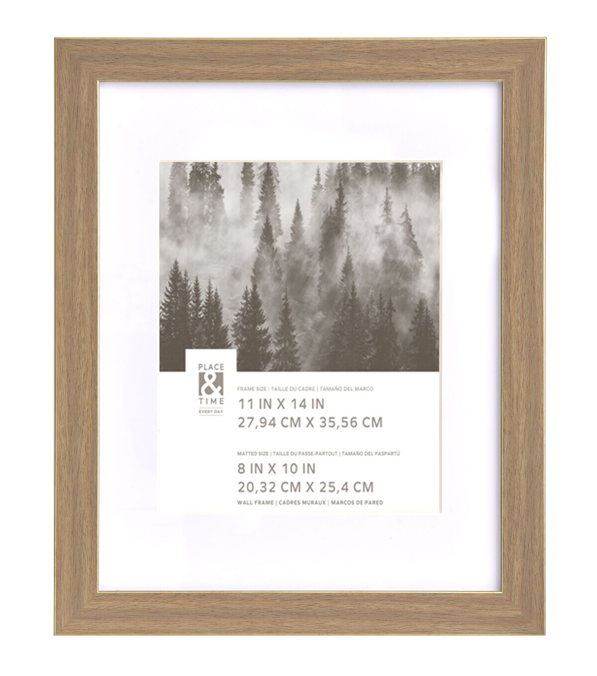 11 x 14 Matted to 8 x 10 Natural Wall Frame by Place & Time