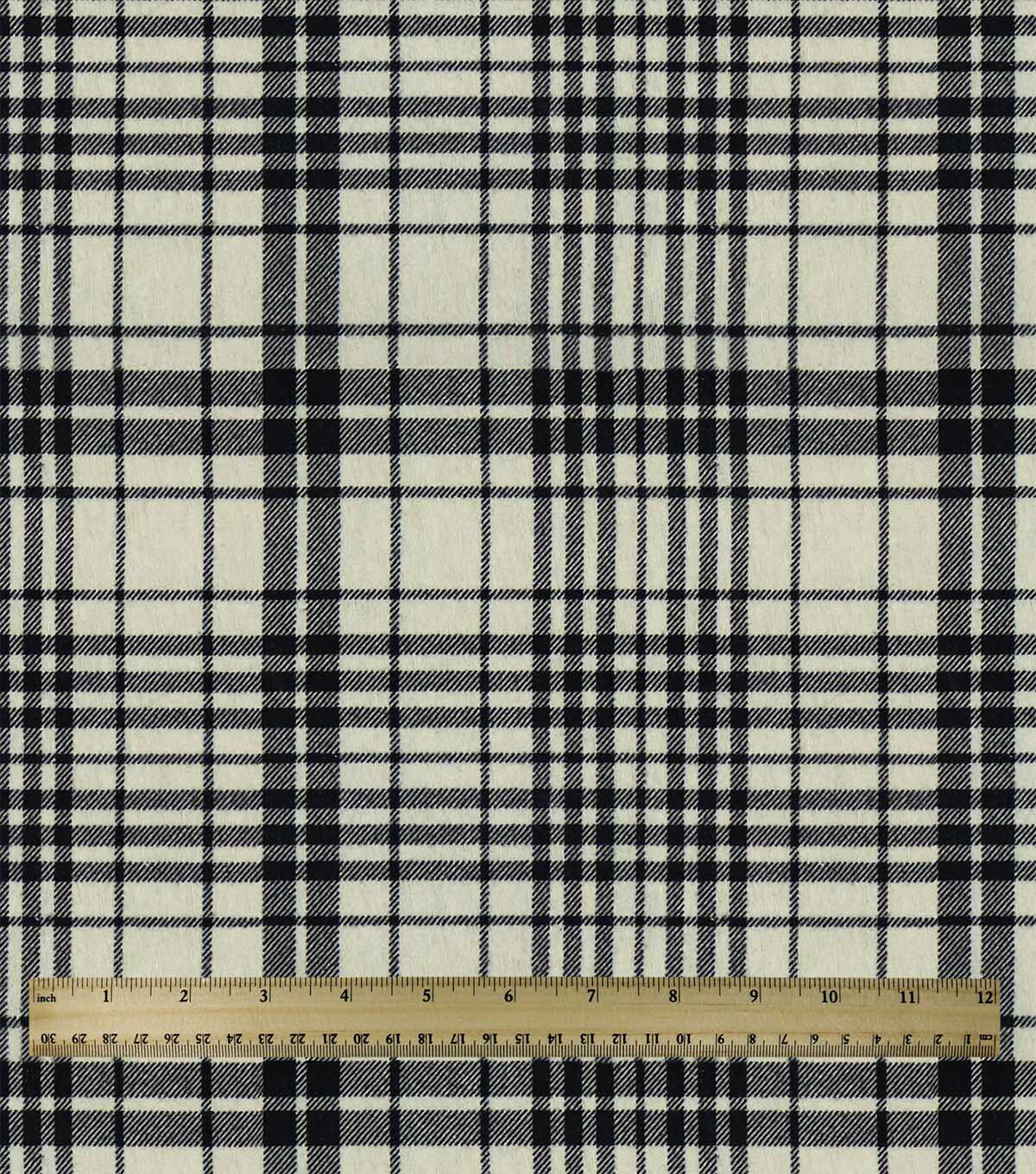 White & Black Plaid Super Snuggle Flannel Fabric