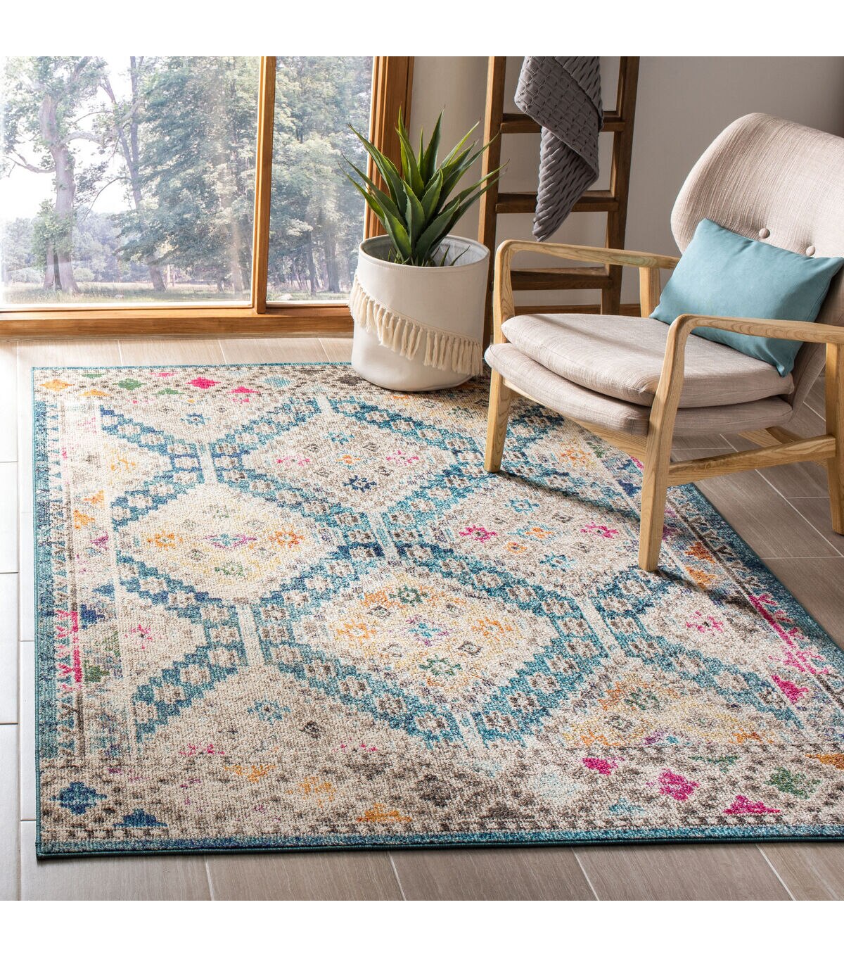 Safavieh Madison 418 Dark Blue / Yellow 3' X 5' Sm. Rectangle