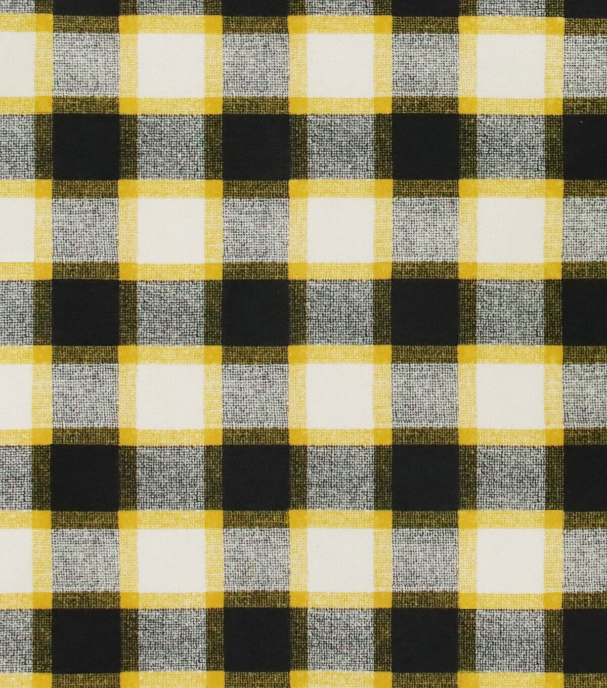 Yellow Black Textured Check Super Snuggle Flannel Fabric