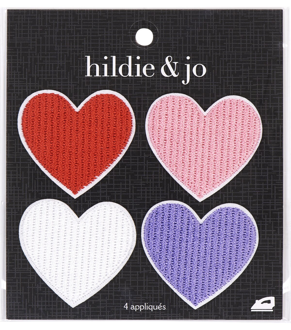 2 x 1.5 Hearts Iron On Patches 4ct by hildie & jo