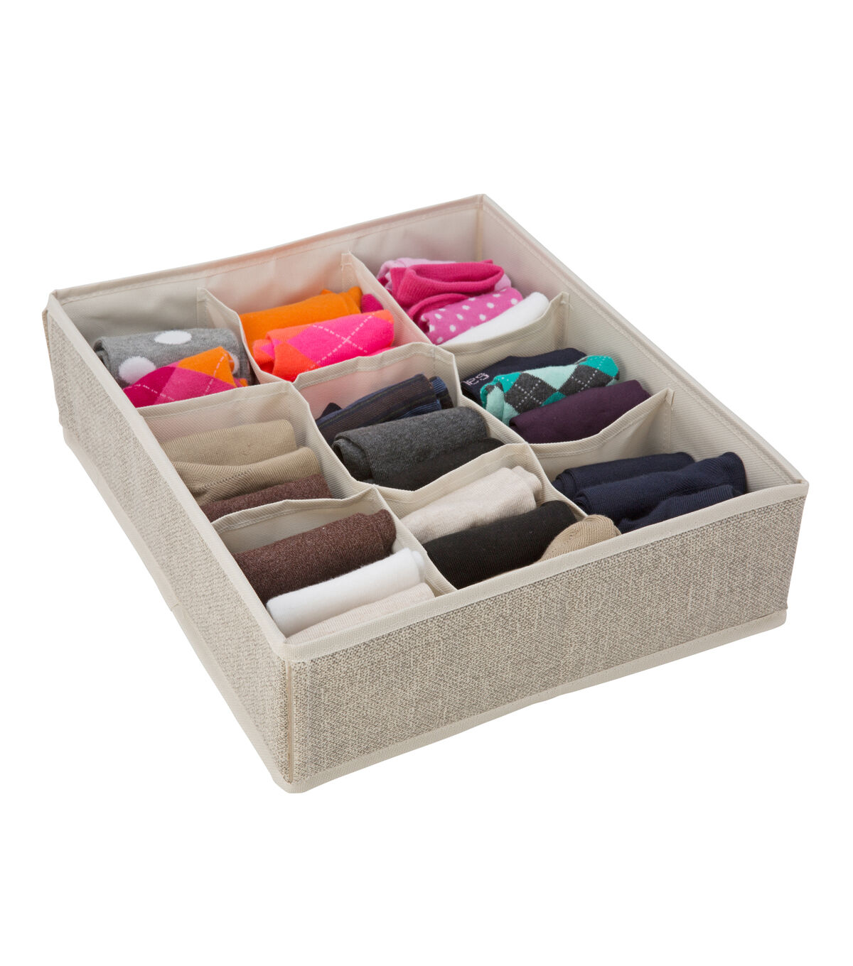 Simplify 14 Faux Jute 9 Compartment Drawer Organizer
