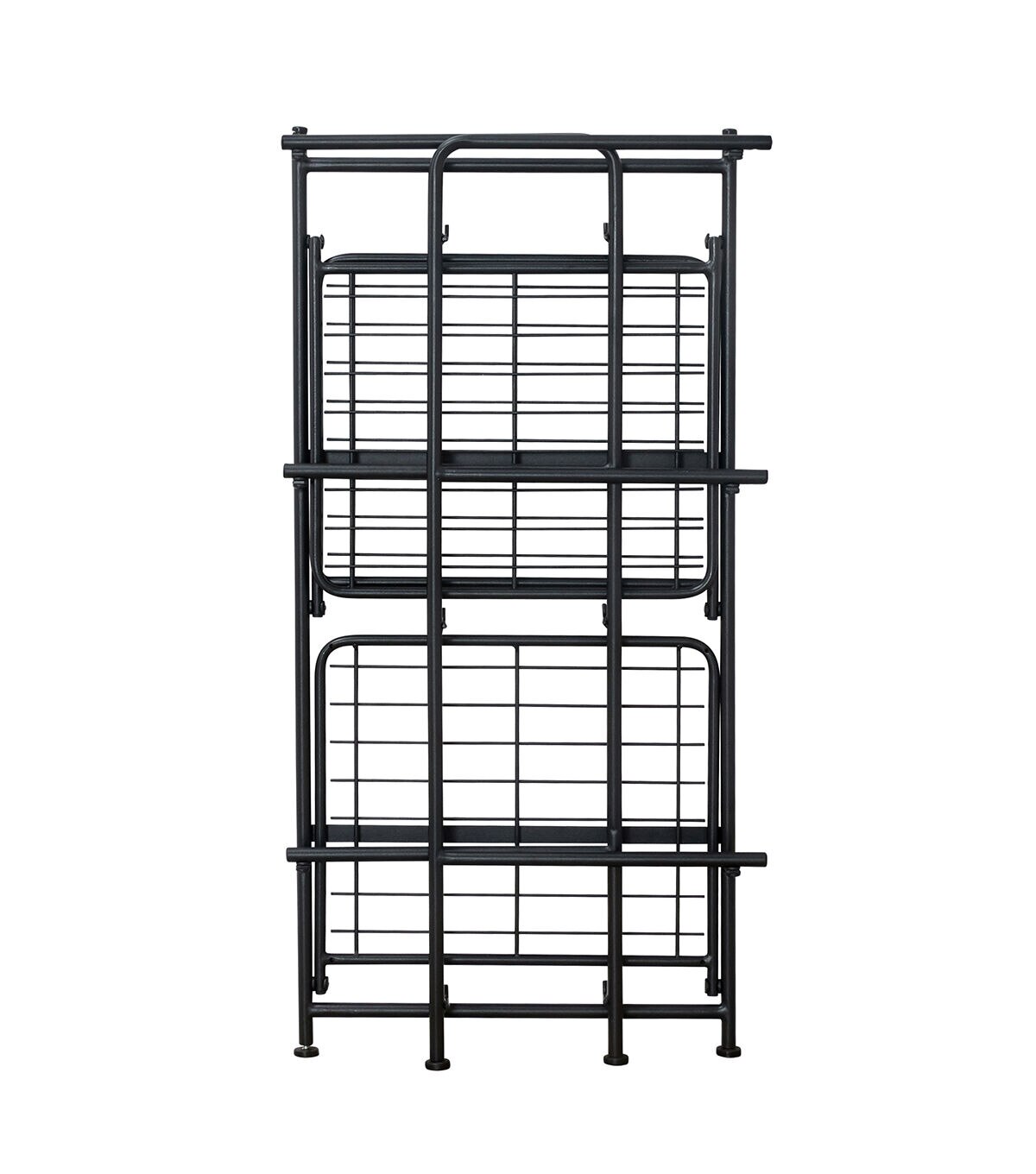 FlipShelf Black 3 Tier Metal Narrow Shelving Unit