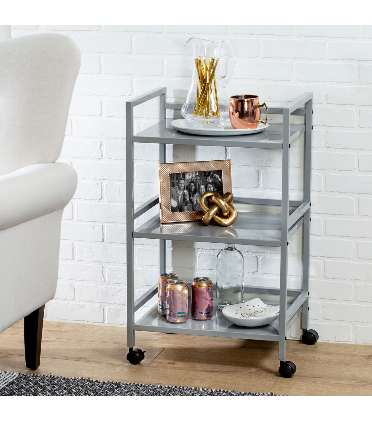 Honey Can Do 19 x 31 Gray Metal Multi Purpose Cart 30lbs