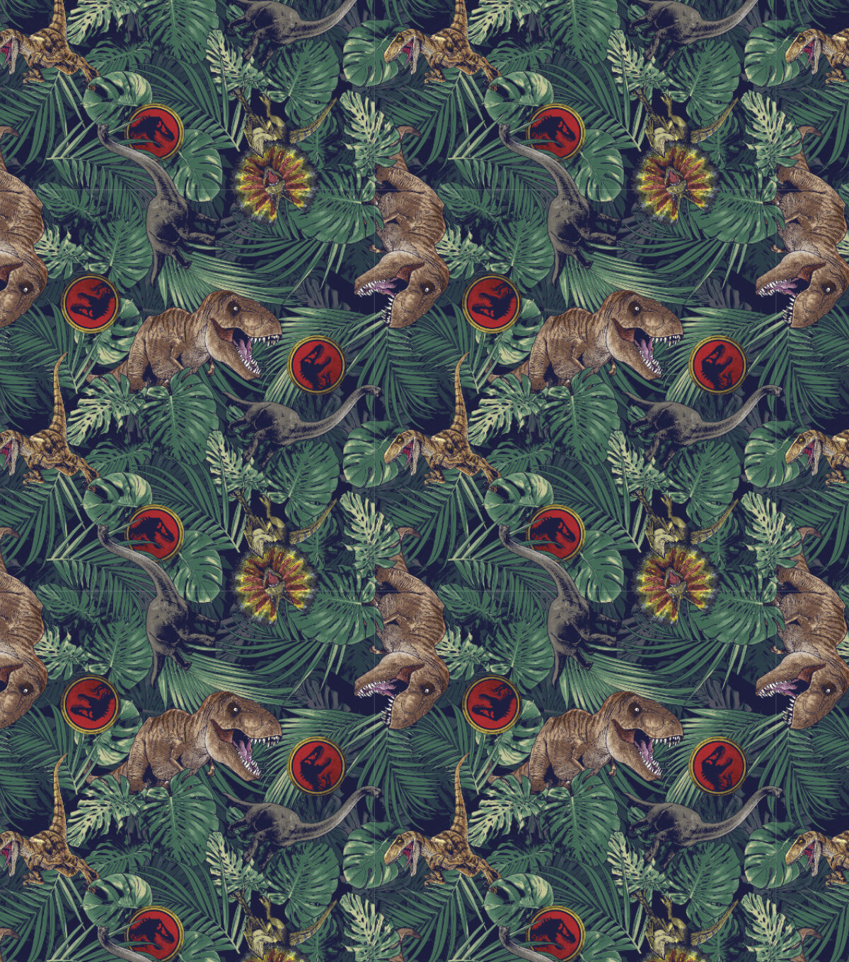 Jurassic Park Dinosaur Jungle Cotton Fabric
