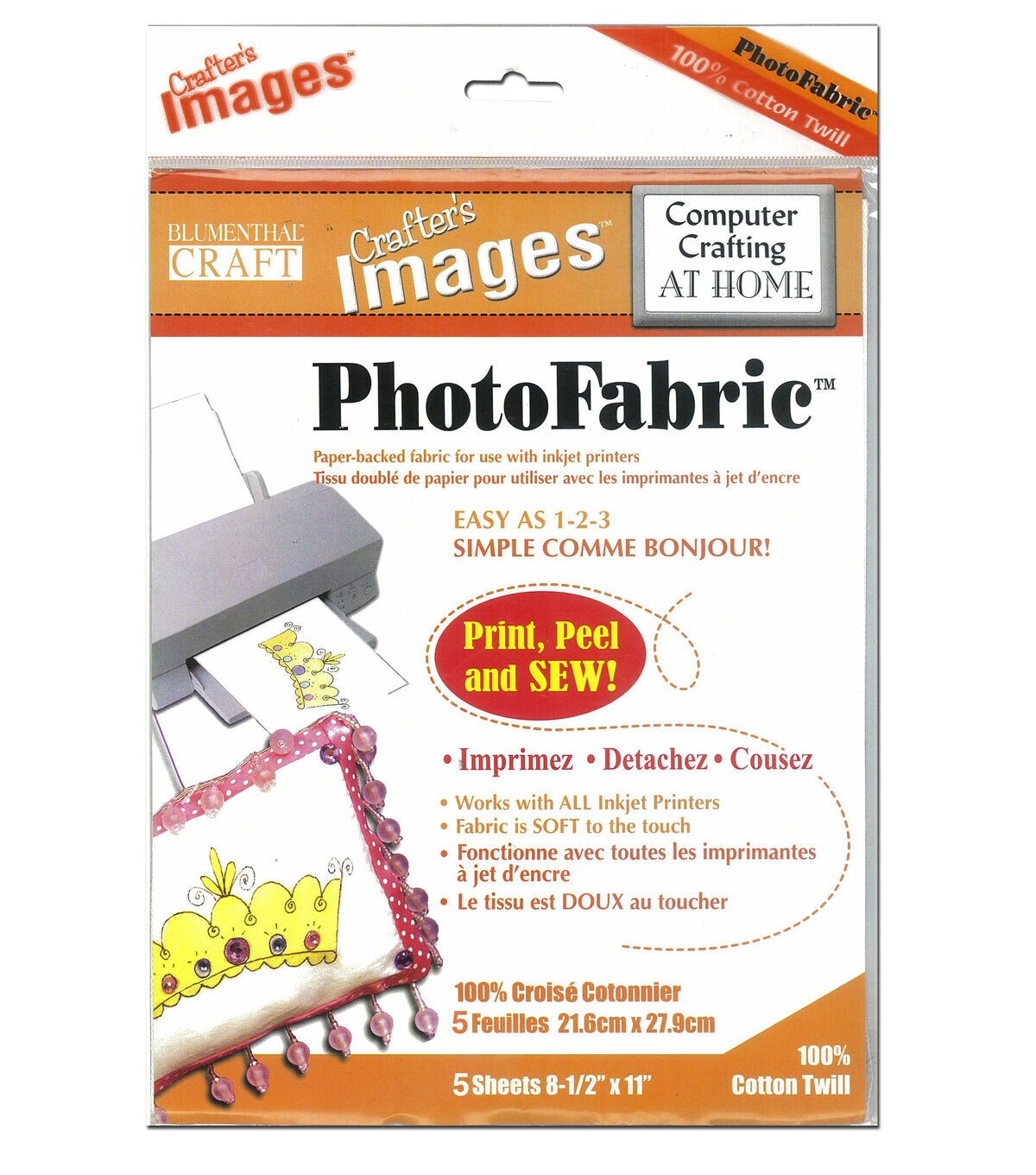 Blumenthal Craft 8.5 x 11 Photo Fabric Cotton Twill Sheets 5ct